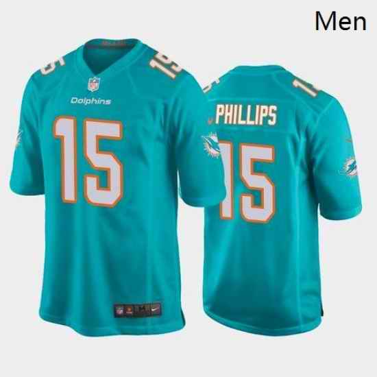 Men Miami Dolphins Jaelan Phillips Aqua 2021 Draft Jersey